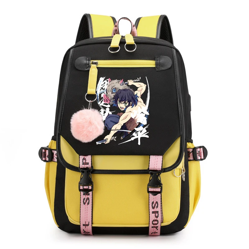 New Anime Hashibira Inosuke Printing Backpack Unisex Backpack Teenager Boy Girl School Bags Daily Travel Bag