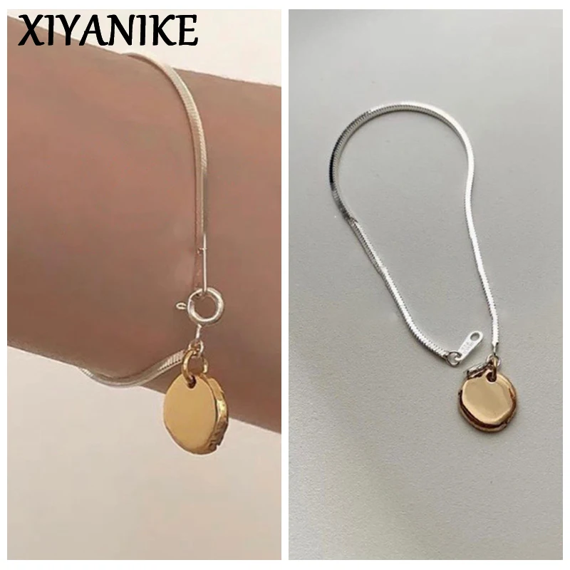 Xiyanike hip pop simples corrente redonda pulseiras pulseira para mulheres meninas nova moda na moda jóias amigo presente festa pulseras mujer