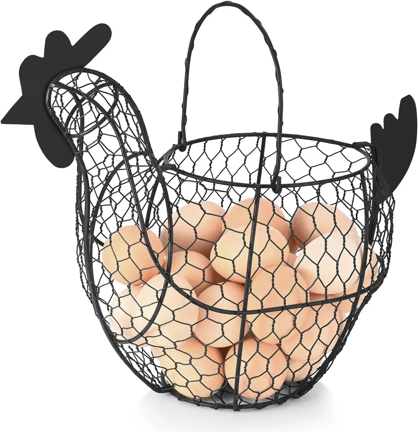

Chicken Egg Basket for Collecting Eggs, Small Wire Egg Collecting Basket with Handle for Eggs, Fruits, Vegetables, Farm