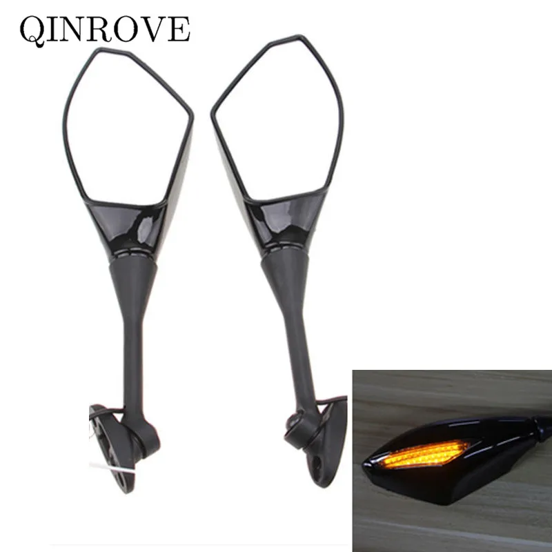 

Motorcycle Rear Mirror Sportbike With LED Turn Signal Light White Lens Side Mirror For Honda CBR 600RR 250R 300R 500R CBR1000RR