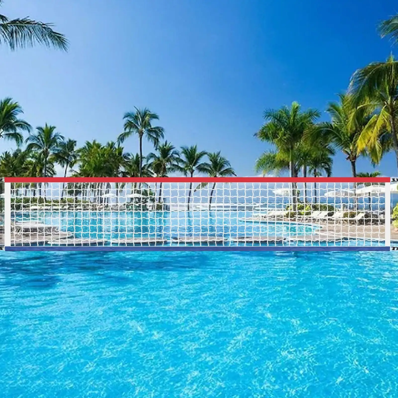 Red de voleibol para piscina, 15x3 pies, red de voleibol para piscina al aire libre, piezas de repuesto impermeables para bádminton y tenis