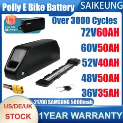 Polly DP-7 48V 52 36 60 72V batteria EBike 25 40 50Ah 60Ah 30Ah 21700 batteria al litio Downtube per motore 500 1000 2000 3000W