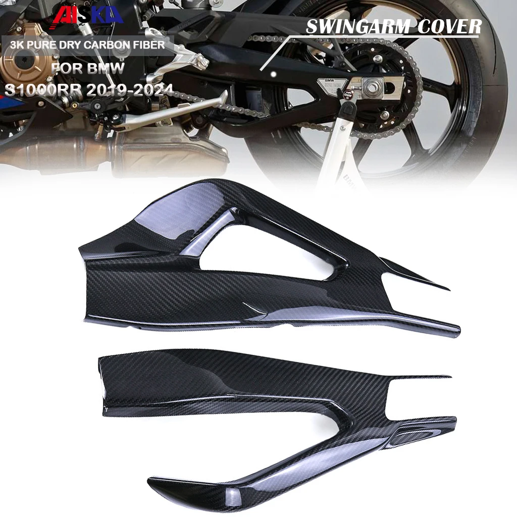 Motorcycle Body Fairing Swingarm Cover Wheel Swing Arm Panels 3K Pure Dry Carbon Fiber For BMW S1000RR 2019 2021 2022 2023 2024