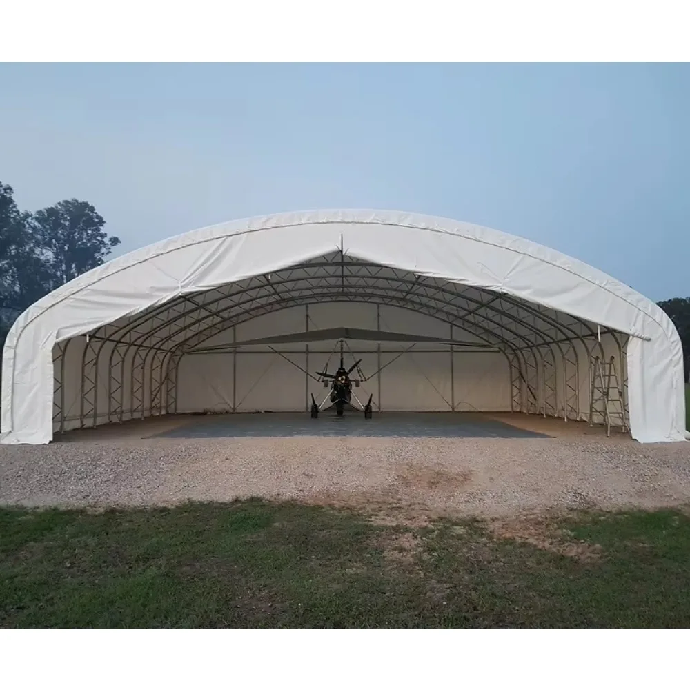 Heavy Duty Galvanized Steel Frame Industrial Canopy Tent, Waterproof PVC Cover Warehouse Aircraft Hangar Shelter