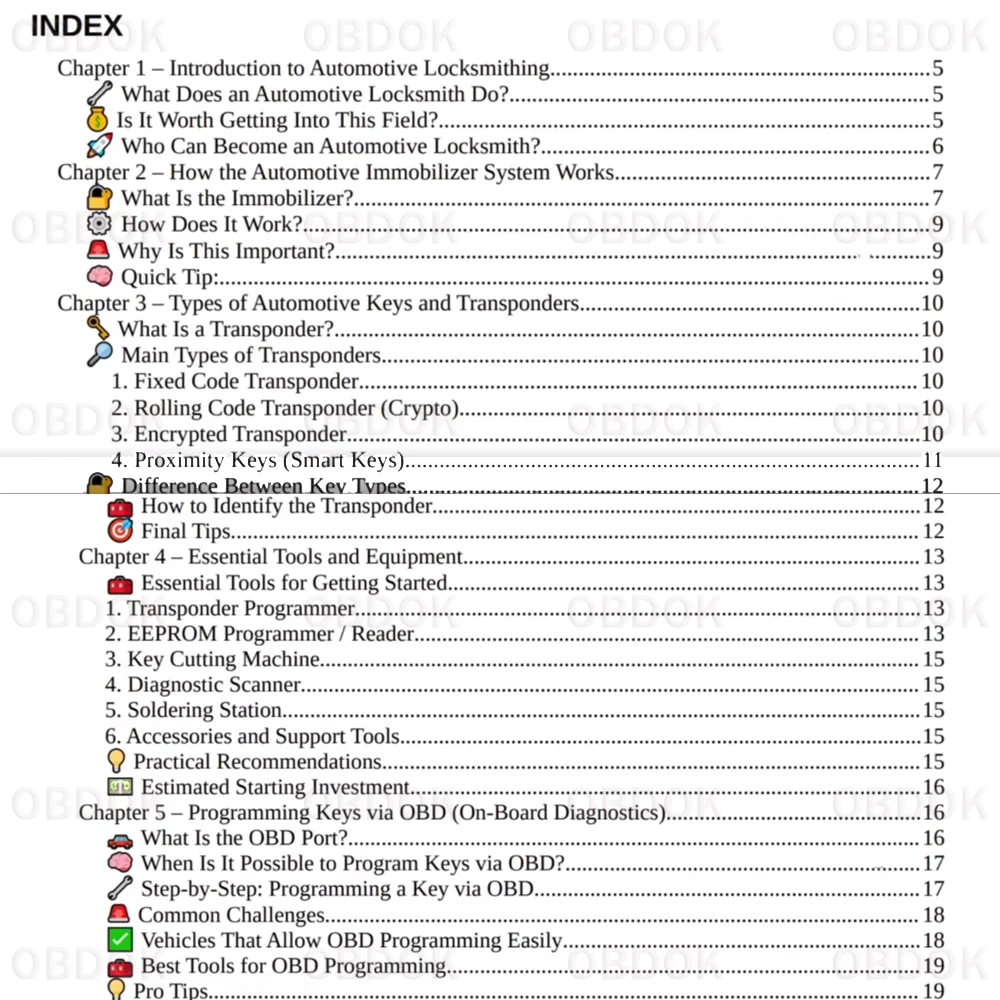 Kfz-Schlosserführung, ECU-Reparatur, E-Book, PDF-Wegfahrsysteme, Identifizieren des Klons für Transponderschlüssel, ECUs, unverzichtbare Werkzeuge