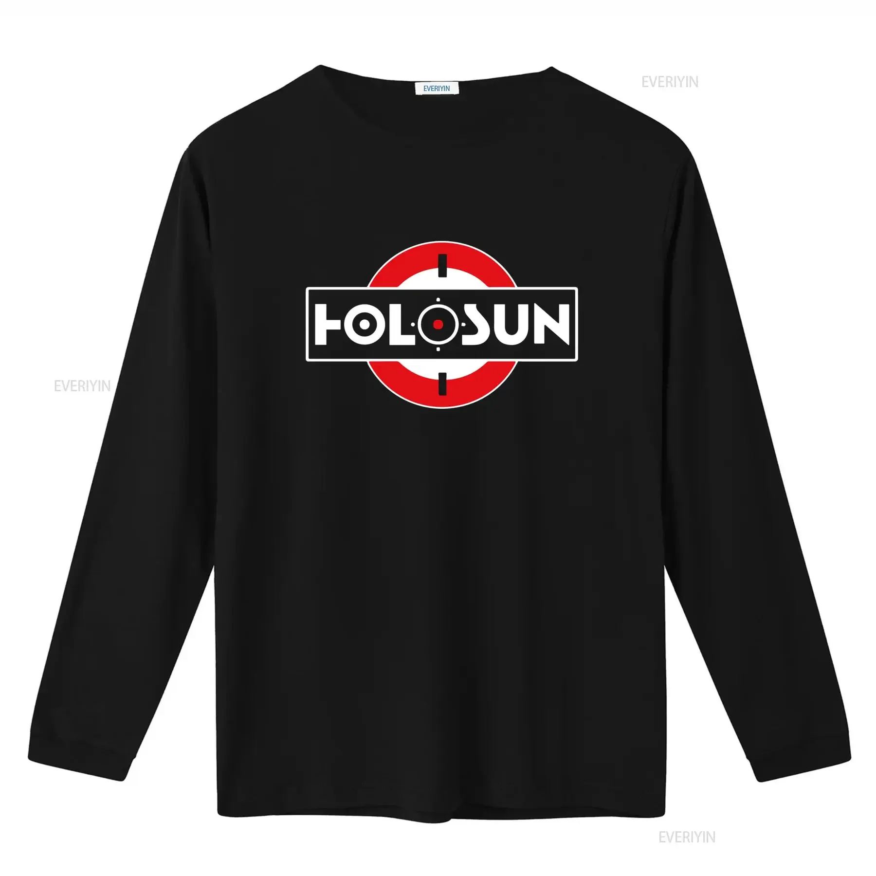 Holosun Optics Guns Firearms Men's Black T Shirt S 5XL Stylish Durable vintage Washed Versatile streetwear Stretched