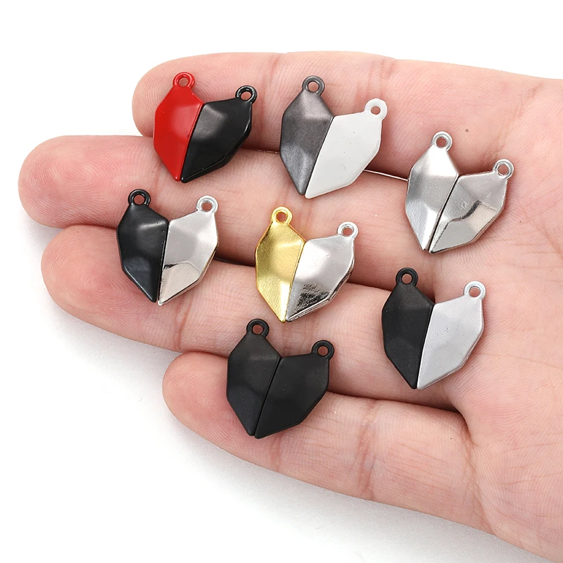 

5pcs 7 colors 17*20mm alloy heart-shaped Magnetic for jewelry making DIY Bracelet Necklace Accessories W424