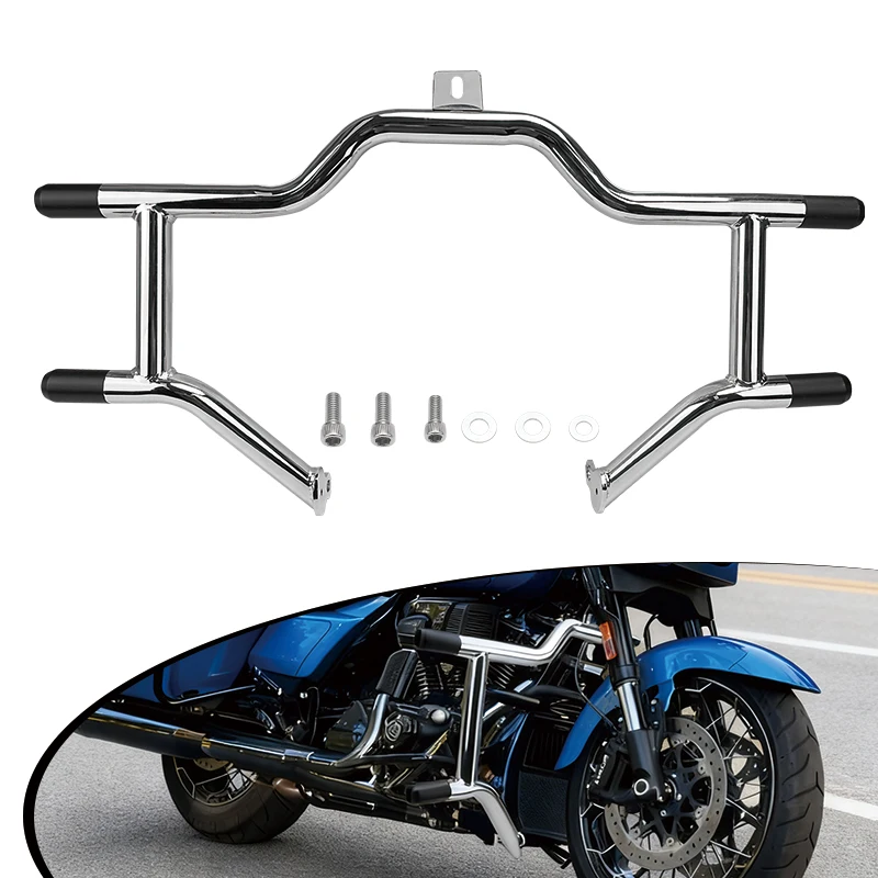 

Motorcycle Front Highway Bar Crash Bar Engine Guard Bumper For Harley Touring Street Glide Road King Electra Glide 2009-2023