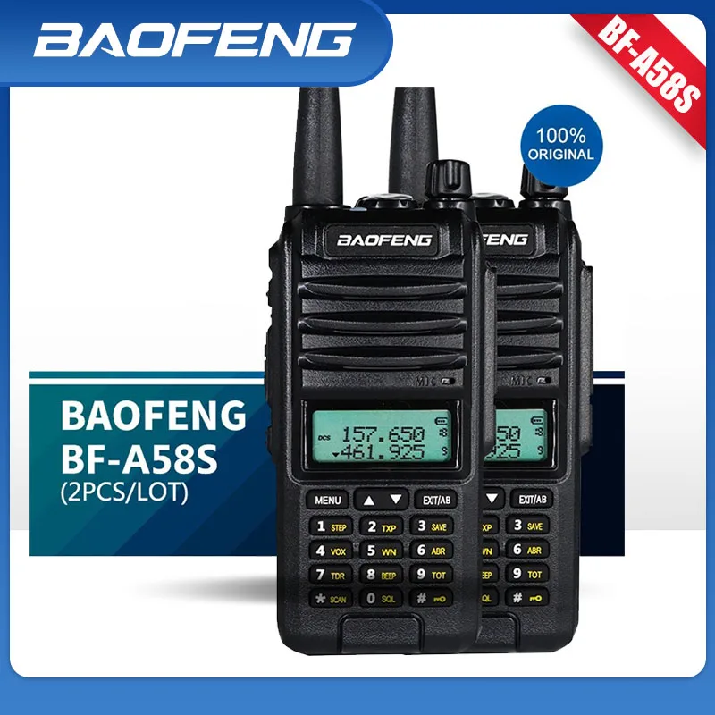 

Baofeng-BF-A58S Dual Band Ham Portable Radio Uhf Vhf Walkie Talkies 5W Tri Band Hf Transceiver, New Cb 2Way Radios, 2021, 2Pcs