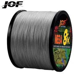 JOF 8 Strand 1000M 500M 300M 100M Japan Super Strong PE Braided Fishing Line Multifilament Braid Thread X8 18-78LBS