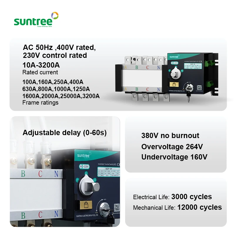 Fire Version (3 Terminals) - Synchronous Motor  Changeover Switch Automatic Transfer Switch Ats Generator Parts & Accessories