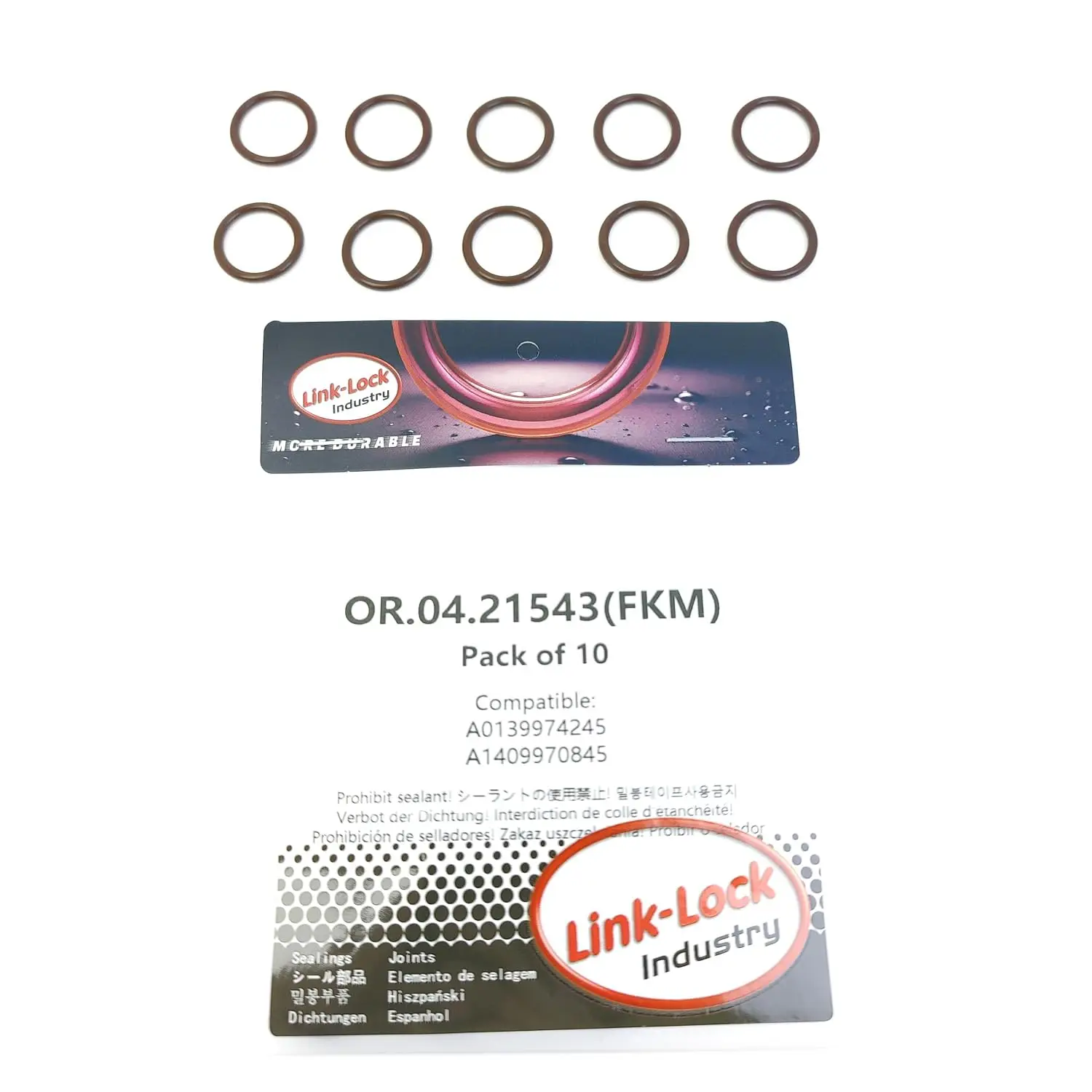 

LINK-LOCK 10PCS OR.04.21543 FKM Viton Sealing O-Ring Kit A0139974245 A1409970845 of Refrigerant line For MERCEDES-BENZ-W204-M272