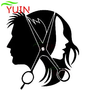 Car Stickers Salon Beauty Hair Scissors Hairstyle Design Decals PVC Body Decorative Accessories Creative Sunscreen Decals