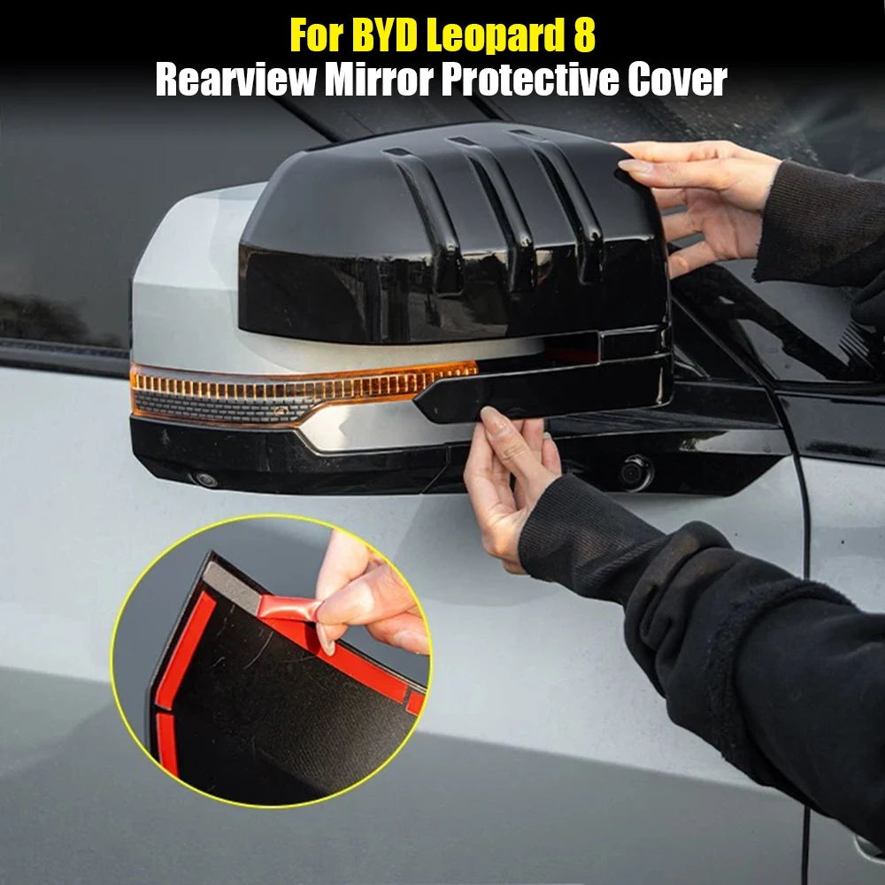

For BYD Leopard 8 Rearview Mirror Cover 2Pcs Car Side Mirror Decoration Sticker Trim Protector Caps Car Styling Accessories