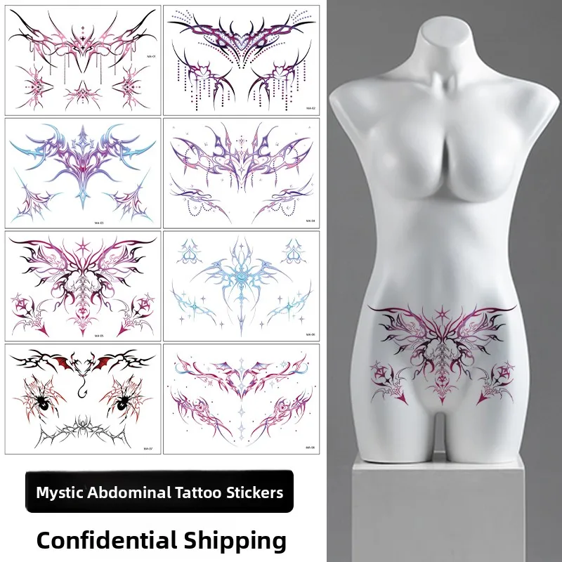 مثير البطن الوشم ملصقات للماء الشيطان الرغبة النقية زوجين ملصقات للرجال والنساء ديكور المنزل أنماط أخرى #2