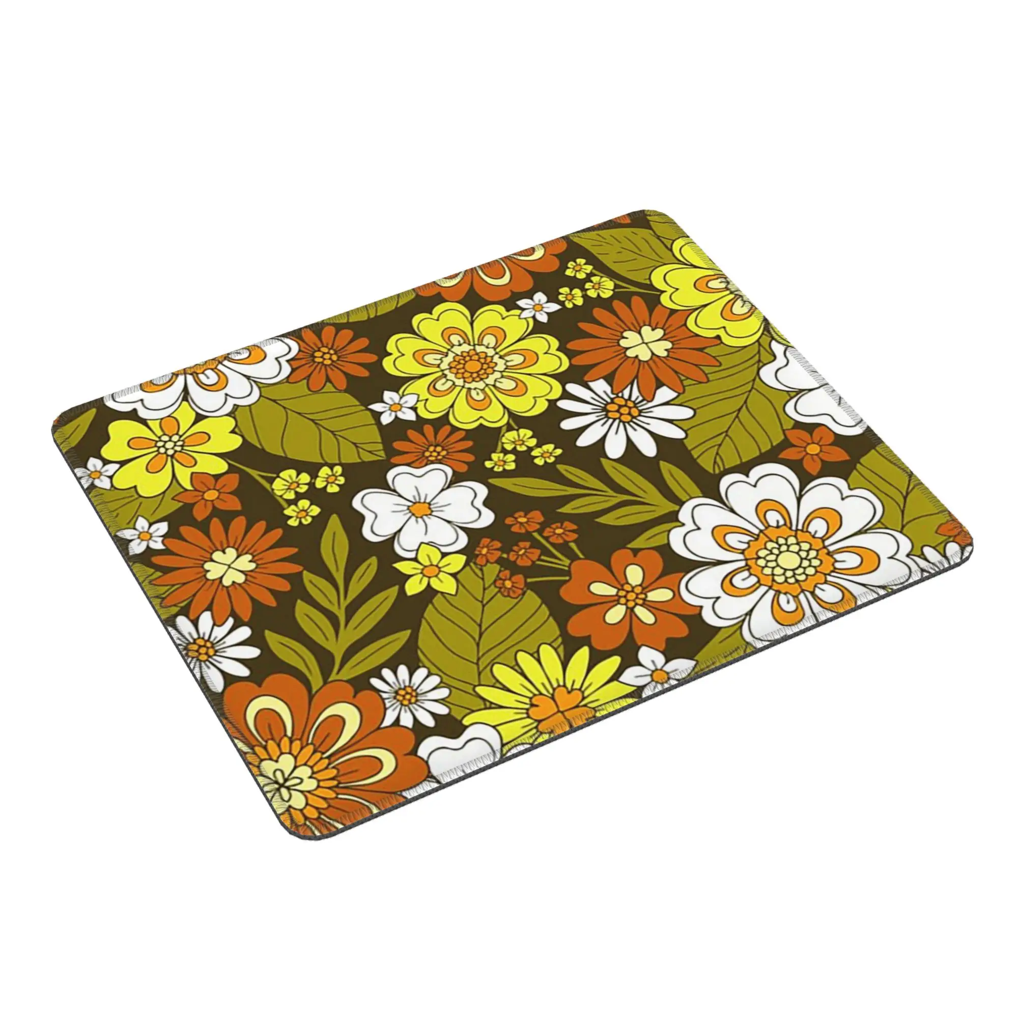 Retro Spring Floral Pattern Mouse Pad Computer Keyboard Mouse Mat Gaming PC Laptop Desk Mat Office Table Mats