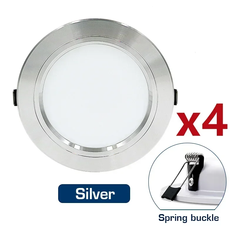 4Pcs LED Downlight 5W 9W 12W 15W 18W AC110V 220V DC12V 24V einbau Decke Lampe Runde Led-Panel Unten Lichter Scheinwerfer Beleuchtung