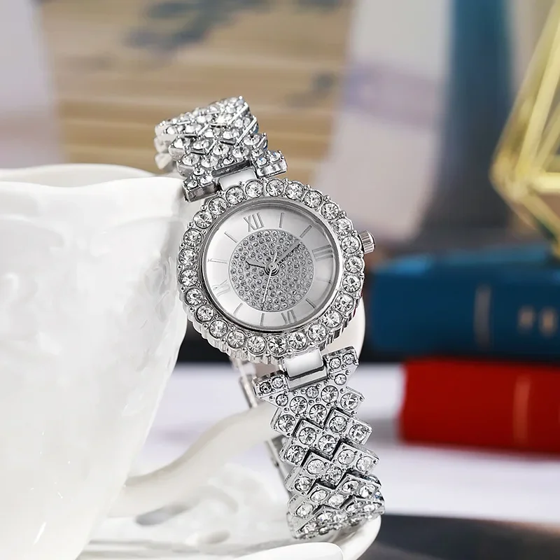 Rhinestone Women's Watch Roma Scale Dial Bracelet Quartz Watches Reloj Mujer Relogio Feminino