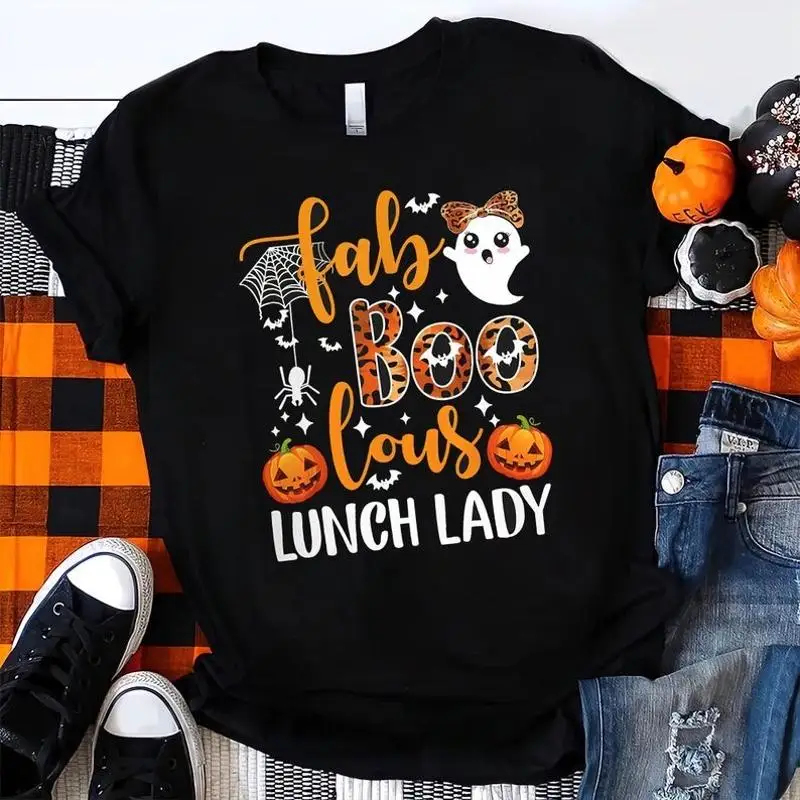 

Fab Boo Lous Lunch Lady T Shirt Leopard