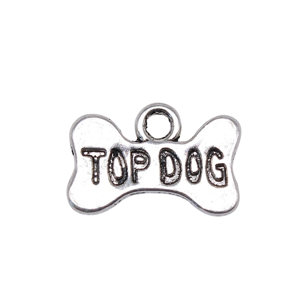 

200pcs 15x10mm Top Dog Bone Puppy Dog Dog Cookies Charms Antique Silver Color For Jewelry Making Charms Jewelry Findings