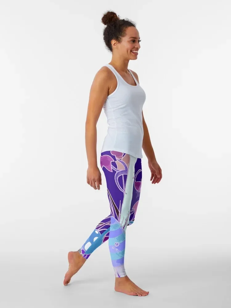 Blue Mushrooms Leggings sportswear gym Women sports Women's push up Tight fitting woman Womens Leggings