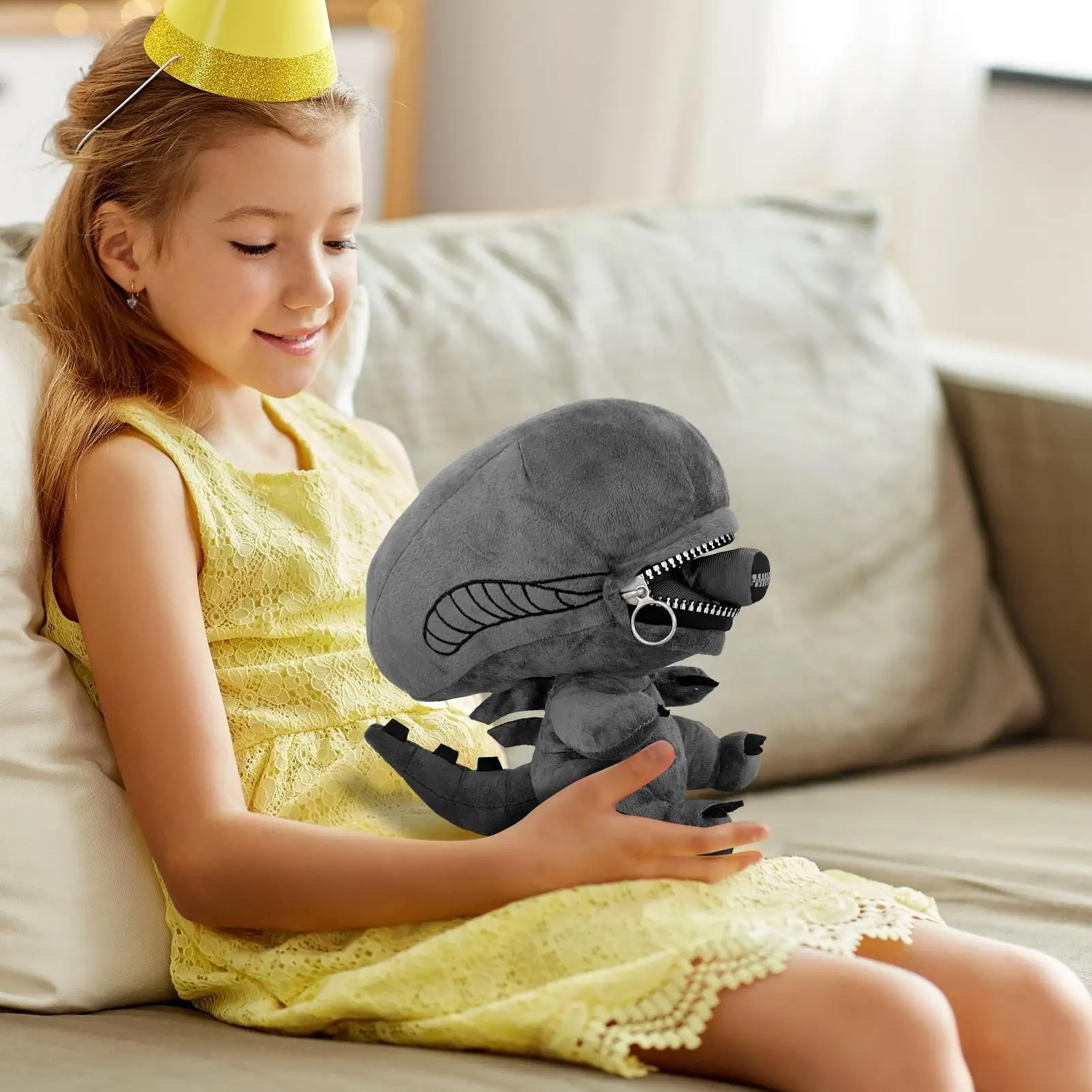 Cuscini Peluche a Forma di Animale con Cerniera, Giocattoli Imbottiti, Decorazione Cartoon, Regalo Trendy