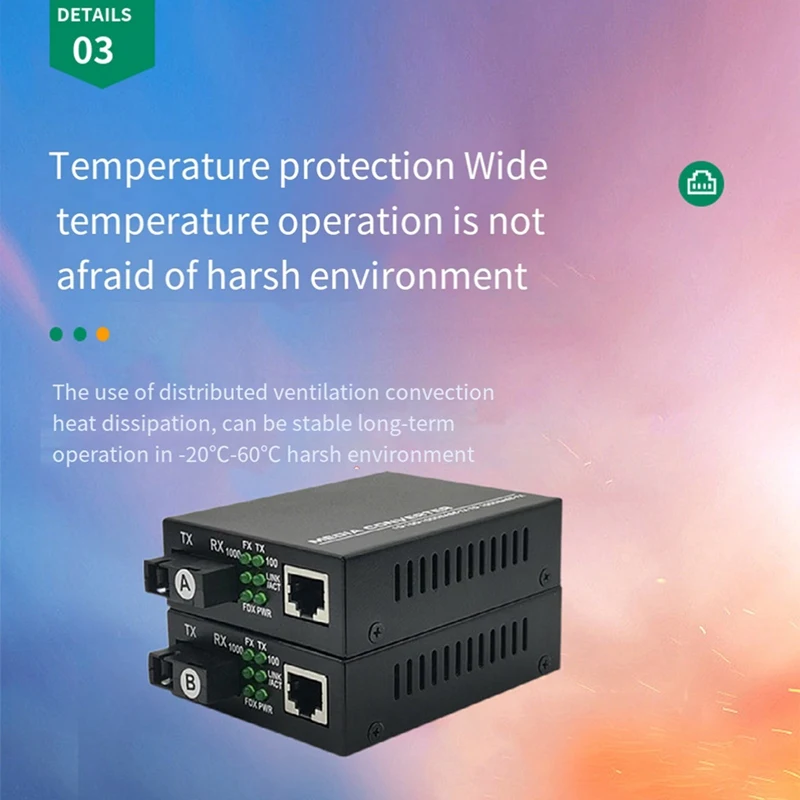 Transceptor do gigabit, conversor dos meios, único modo, 20km SC, 1 par