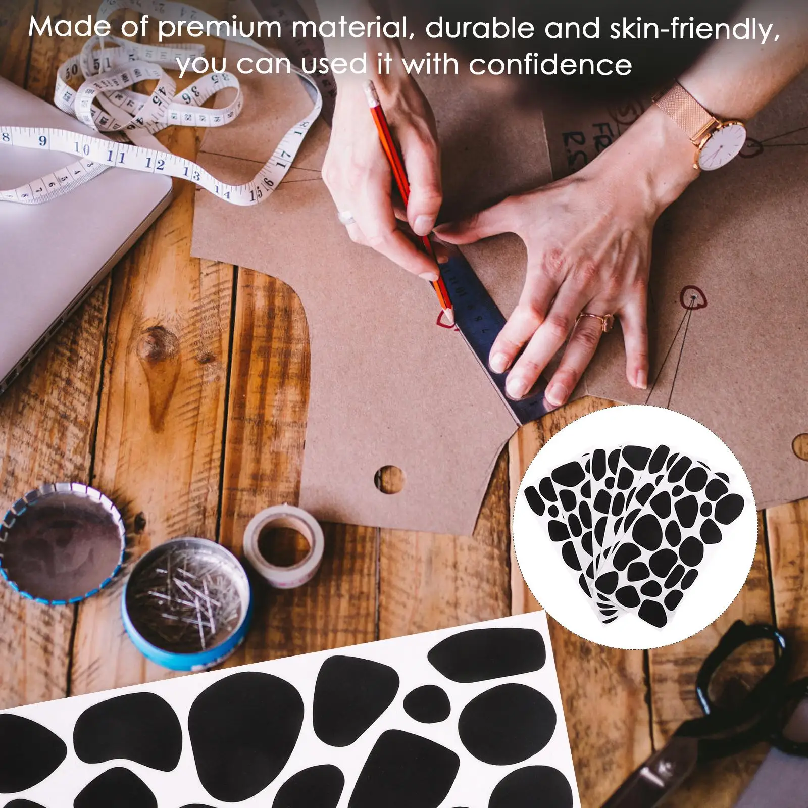 6 vellen viltstickers kledingpatches handgemaakte doe-het-zelf kledingaccessoires kitten viltstickers pakkingen zwarte hoofdtooi benodigdheden