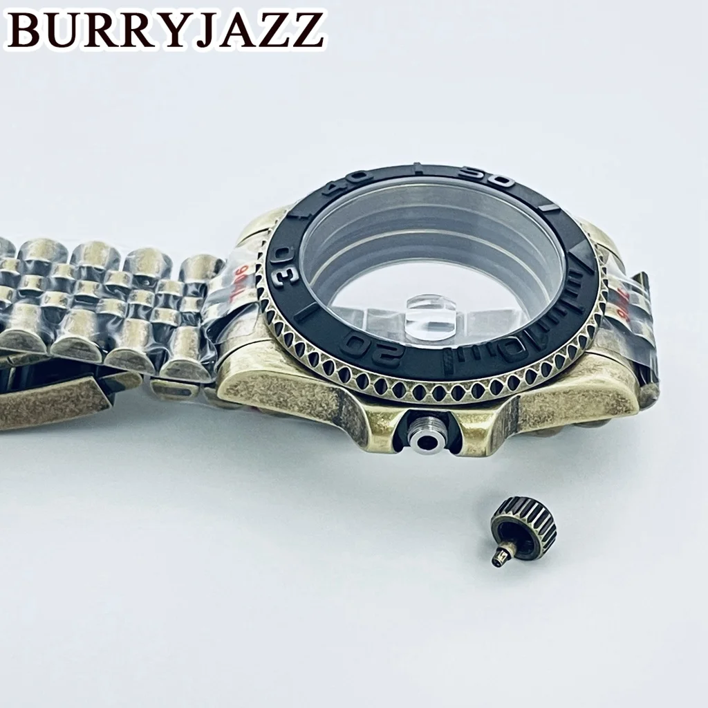 BURRYJAZZ 40mm subcaja NH35 NH36 NH34 NH38 NH70 NH72 ETA2824 PT5000 caja de reloj Retro cristal de zafiro bisel de cerámica