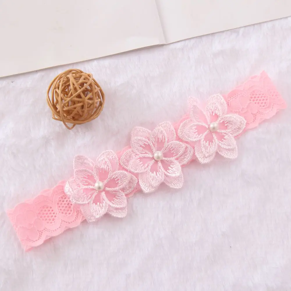 Baby-Stirnband Koreanische Neugeborenen-Blumen-Stirnbänder Baby-Mädchen Haaraccessoires DIY Schmuck Kinder Fotografie-Requisiten – Detail 8