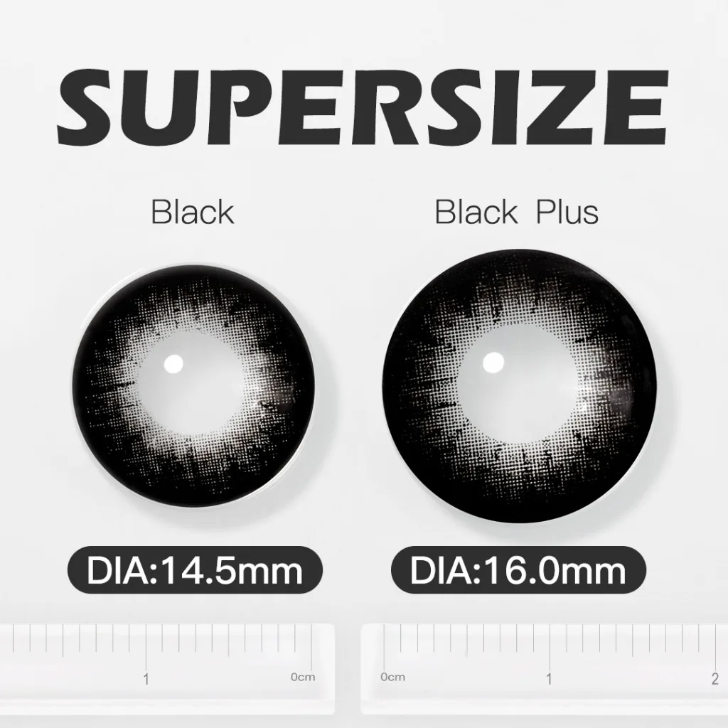 Meenie 16mm Big Eye Black Super Size Plus Black Lenes Anime Cosplay Cute Color Soft Lenses Halloween Lens Crazy Contact Lenses