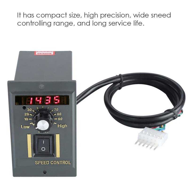 AC 220V 50Hz 15-400W Motor Speed Controller Digital Adjustable Stepless Motor Speed Controller 0-1450Rpm