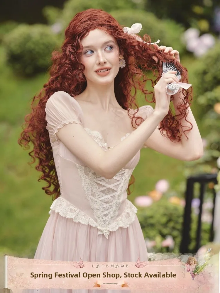 

Розовое платье-фея с длинными рукавами и дизайном Fibone, повседневное женское платье А-силуэта с пышными рукавами, весна-лето