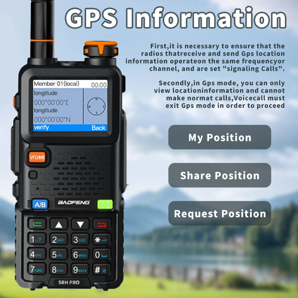 1 قطعة Baofeng UV-5RH Pro نظام تحديد المواقع اسلكية تخاطب كامل الفرقة 640CH NOAA بلمسة واحدة البحث تردد 2Way راديو BaoFeng UV-5RHPRO