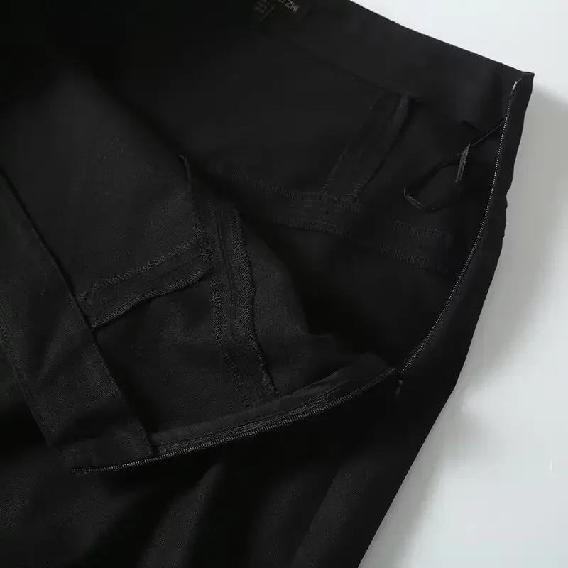 Dames 2024 Nieuwe Mode Chic Temperament Joker Split Ontwerp Een Woord Rok Retro Hoge Taille Rits Rok Mujer