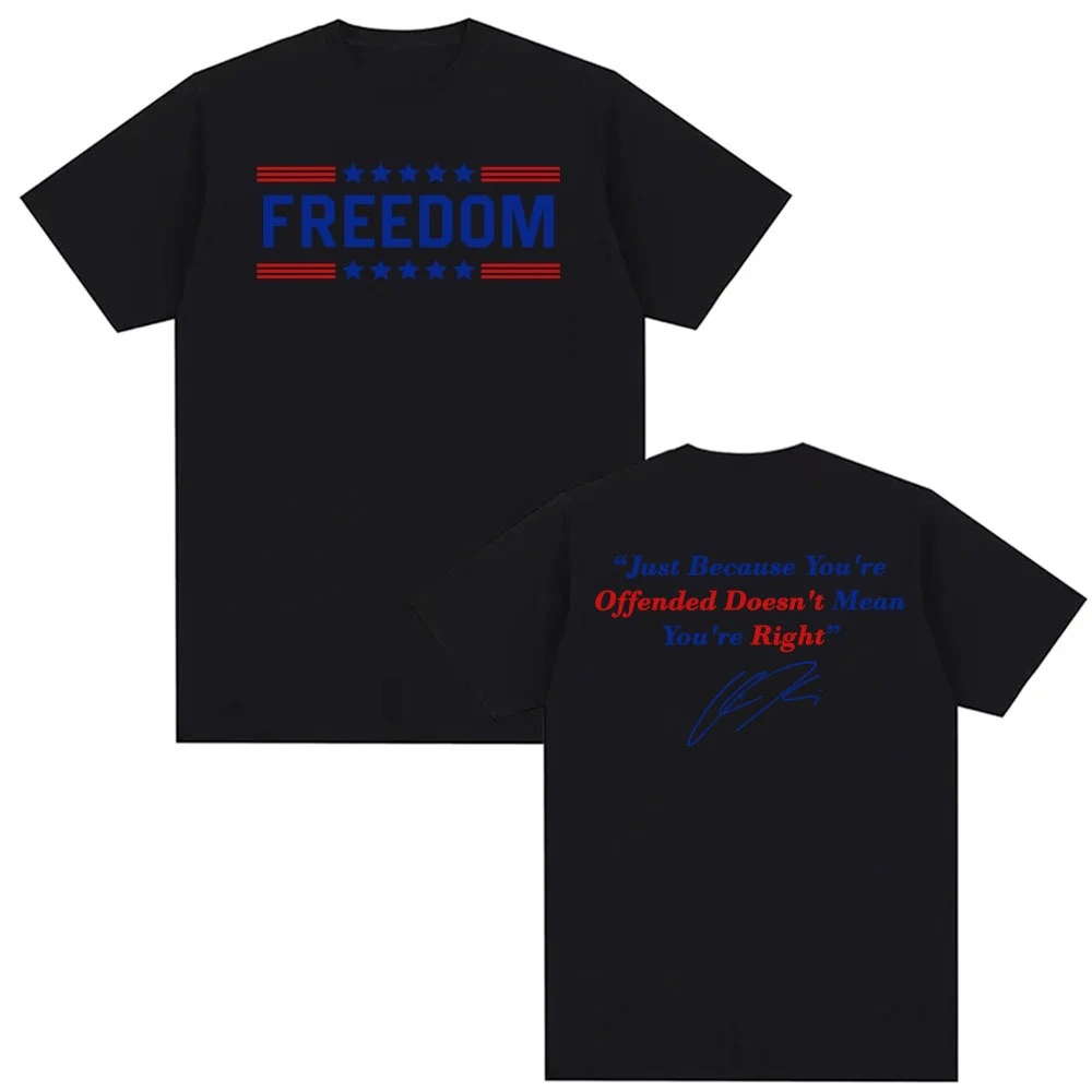 

Just Charlie Kirk Freedom T-shirt for Men and Women Harajuku Fashion Aesthetics 2026 Summer Casual Vintage Pure Cotton T-shirt