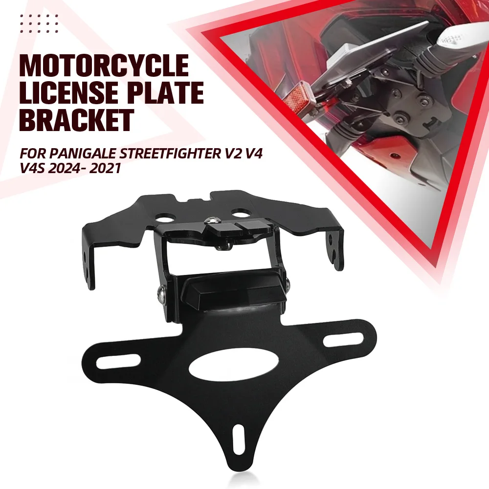 

Motorcycle License Plate Holder Tail Light Bracket Tidy Fender Eliminator For DUCATI Panigale StreetFighter V2 V4 V4S 2024- 2021