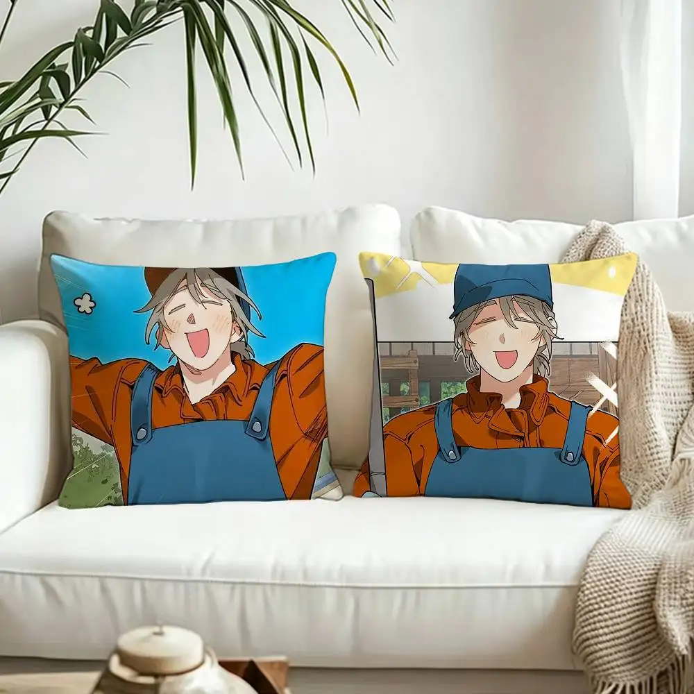M-Manhwa Mr As Farm Various Sizes Square Pillow Case For Car Home Bedchamber Decor