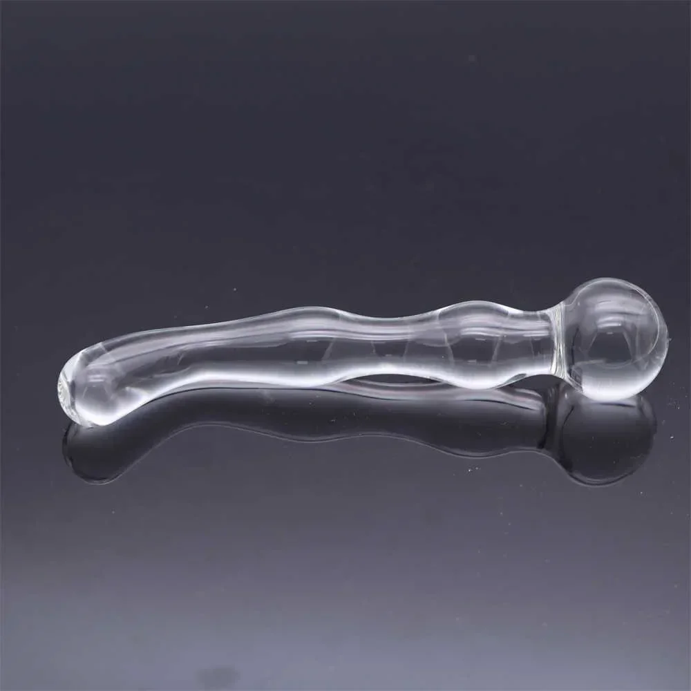 Crystal Glass Dildo Masturbation G-spot Massager Anal Sex Toys Anus Backyard Stopper Sex Shop Anal Plug Noctilucous Penis