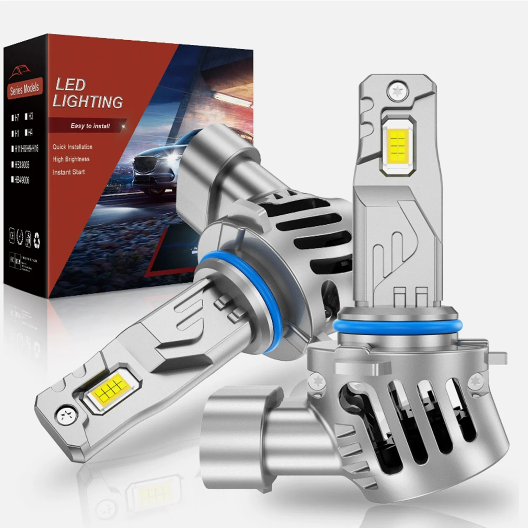 

9006 HB4 Светодиодные фары Лампы ближнего света 7000LM Комплект ксеноновых белых ламп 6000K Мини-лампа Беспроводная автомобильная светодиодная лампа 12 В Canbus