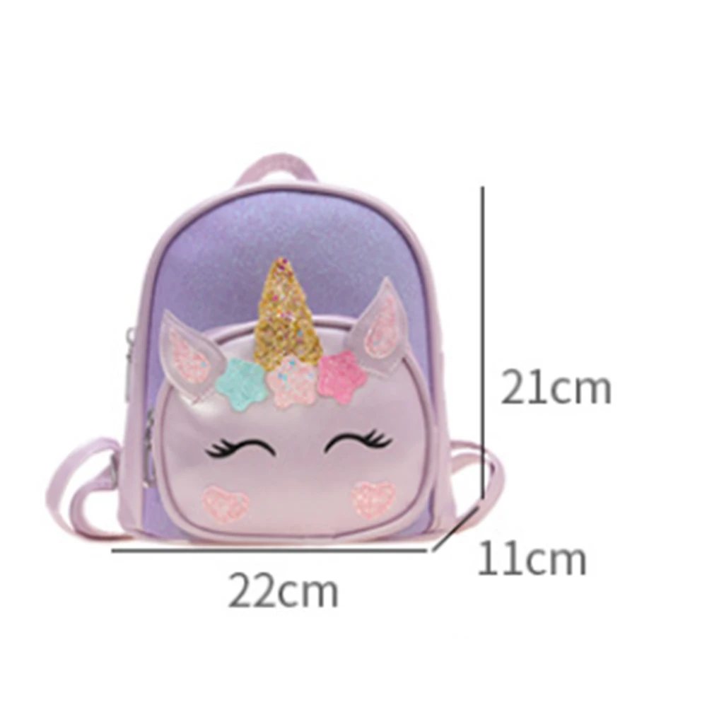 Mochila Unicórnio PU com Nome Personalizado para Meninas, Mochilas Pré-Escolar, Presente Bonito Dos Desenhos Animados, Sacos Bordados, Aniversário e Bebê