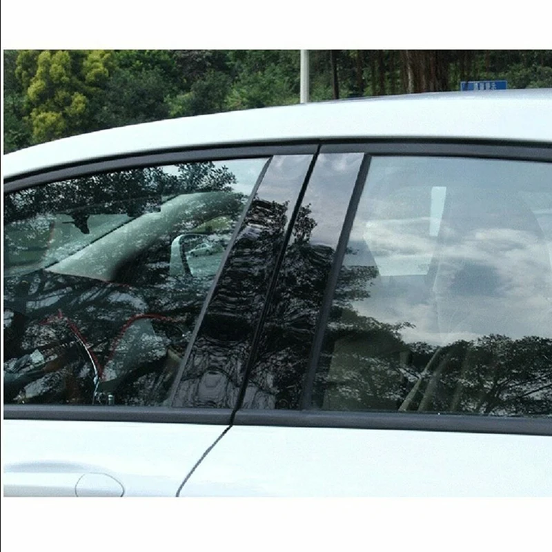 10Pcs Car Window Door B C Column Pillar Posts Cover Trim Black For Ford Fiesta 2008-2018 2019 Puma 2019-2025 Decoration Stickers