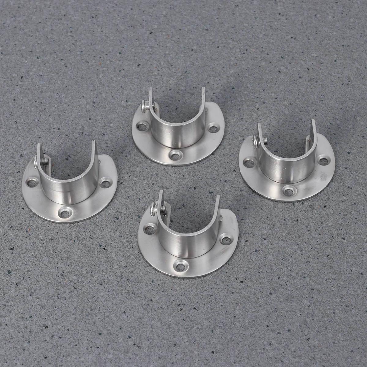 

4Pcs U Shaped Stainless Steel Closet Pole Socket Heavy Duty Oval Rod Supports for Hanging Curtains Clothes Closet Pole Socket