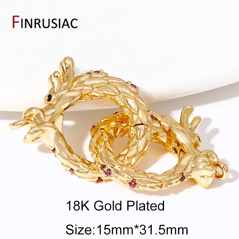 18K vergulde messing sluiting Dragon sluiting sluitingen accessoires, DIY parels handwerk sieraden maken benodigdheden