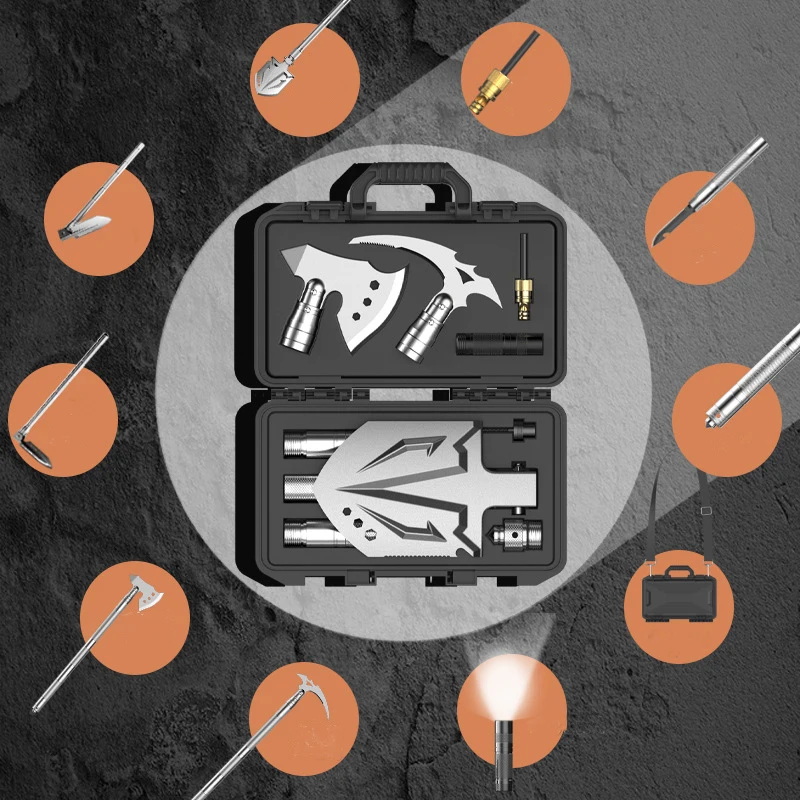 Outdoor Multifunctional Engineer Shovel Set Car Folding Outdoor Camping Equipment Set Shovel Set with Fishing Axe