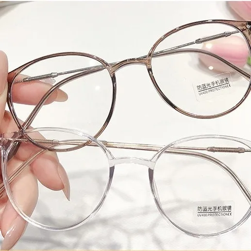 Ultraleichter TR90-Rahmen, klare Gläser, Fernsichtbrille, Myopie, Hyperopie, Anti-Blaulicht-Brille, runde Brille