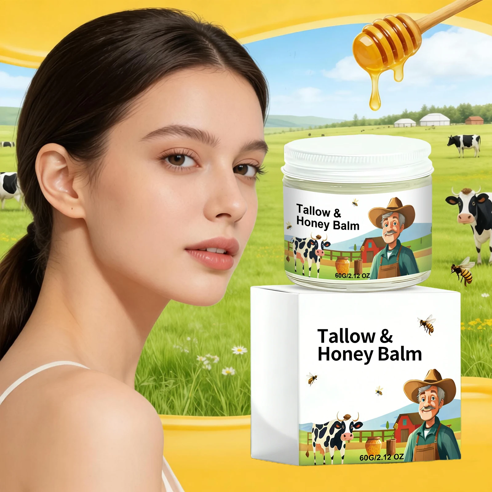 tallow & honey balm long lasting hydrating Soft Improve Elasticity reduce Dryness Moisturizer Rejuvenating Face CreamSkin Care