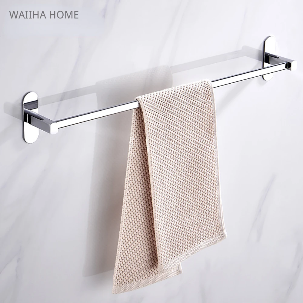 

Stainless Steel Tower Bar Anti-rust Bathroom Washroom Rod Towel Rack Shelf Holder Wall Mounted Towel Rack Bathroom Hardware