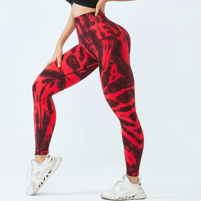 High Waist Tie Dye Leggings Women Seamless Leggings Gym Workout Fashion High Elastic Butt Lift Yoga Slim Tights Fitness Pants