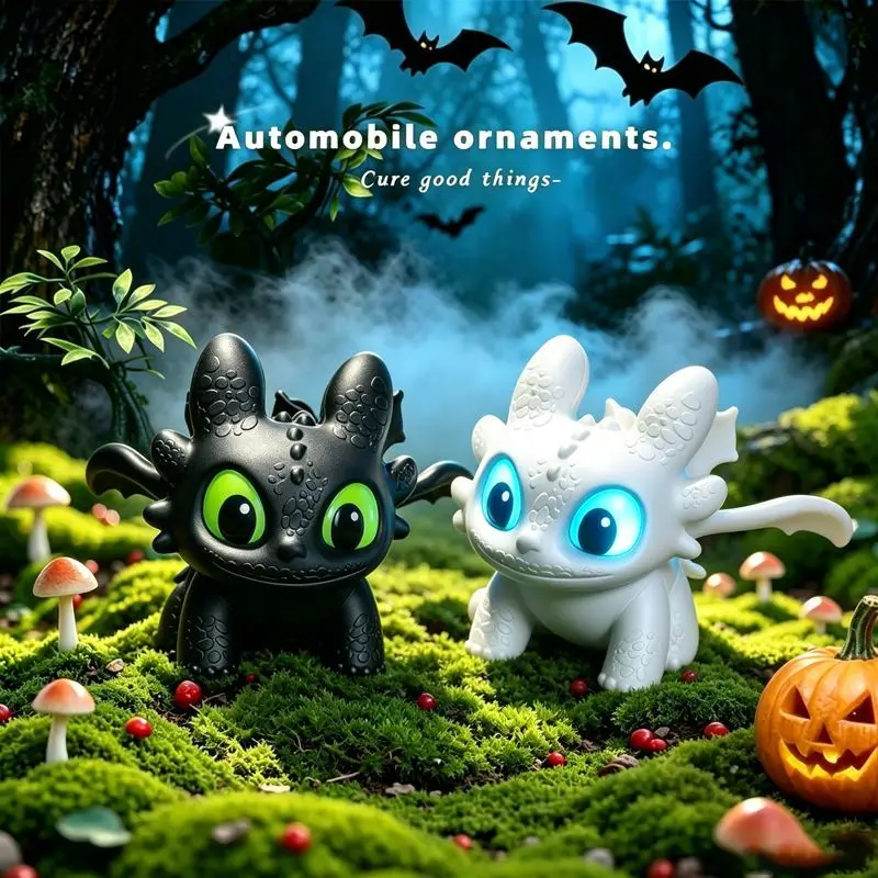 Pequeño juguete de dinosaurio para Halloween y Navidad con ojos brillantes y sensor de vibración, figura coleccionable de moda.
